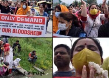 send-us-out-of-the-valley-kashmiri-pandit-protests-continue काश्मिरी पंडित यांचे आंदोलन