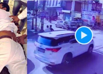 CCTV footage भीम आर्मी प्रमुख चंद्रशेखर आझाद वर प्राणघातक हल्ला, गोळीबार Firing attack on Bhim Army Chief Chandrashekhar Azad