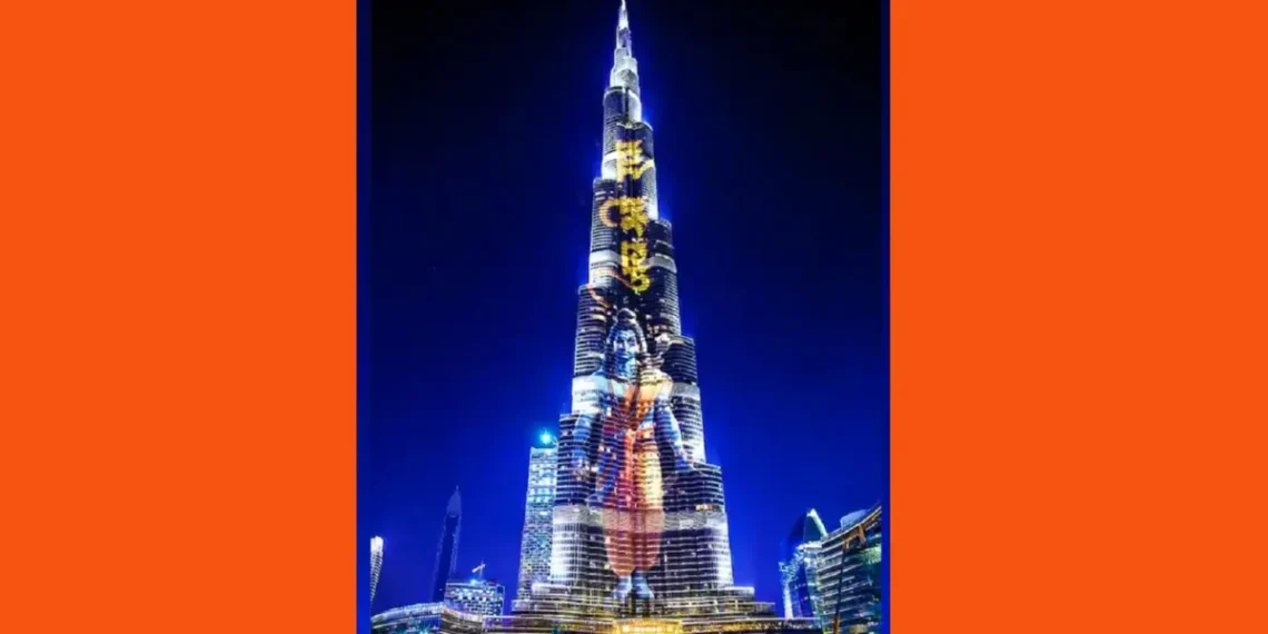 22 तारखेला बुर्ज खलिफा वर भगवान राम यांची प्रतिमा झळकली factcheck On 22nd, the image of Lord Ram was seen on Burj Khalifa Know the truth