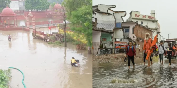 अयोध्या मध्ये नव्याने बांधलेल्या पायाभूत सुविधांची पडझड, रस्त्यांवर पाणी साचले आणि रस्ते खचले Infrastructure Collapse in Ayodhya Newly Built Roads Cave In and Streets Flooded